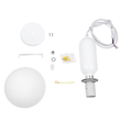GloboStar® MAVERICK 00944 Μοντέρνο Κρεμαστό Φωτιστικό Μπάλα Μονόφωτο 1 x E27 IP20 Λευκό Μέταλλο με Λευκό Γυαλί - Μ15 x Π15 x Υ33cm