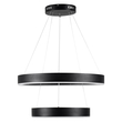 GloboStar® VENOM DUO 61185-DECO Κρεμαστό Φωτιστικό Δαχτυλίδι-Κύκλος LED CCT 75W 8818lm 120° AC 220-240V - Εναλλαγή Φωτισμού μέσω Τηλεχειριστηρίου All In One Ψυχρό 6000K+Φυσικό 4500K+Θερμό 2700K Dimmable Φ40+60cm - Μαύρο - 3 Years Warranty