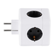 GloboStar® TRAVEL PowerCube PRO Certified 79627 Πολύπριζο 5 Θέσεων με 5 Πρίζες Ασφαλείας Childproof EU Schuko AC 220-240V Μ7.5 x Π11.5 x Υ7.5 - Λευκό με Γκρι - Max Load 3680W/16A