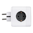 GloboStar® TRAVEL PowerCube PRO Certified 79627 Πολύπριζο 5 Θέσεων με 5 Πρίζες Ασφαλείας Childproof EU Schuko AC 220-240V Μ7.5 x Π11.5 x Υ7.5 - Λευκό με Γκρι - Max Load 3680W/16A