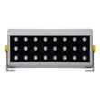 GloboStar® FLOOD-HENA 90643 Προβολέας Wall Washer για Φωτισμό Κτιρίων LED 48W 4800lm 30° DC 24V Αδιάβροχο IP65 Μ39 x Π6 x Υ17cm Πολύχρωμο RGB DMX512 - Ασημί - 3 Years Warranty