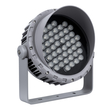 GloboStar® FLOOD-MENA 90646 Προβολέας Wall Washer με Αντιθαμβωτική Γρίλια για Φωτισμό Κτιρίων LED 48W 4320lm 30° AC 220-240V Αδιάβροχο IP65 Φ25 x Υ18cm Θερμό Λευκό 3000K - Ασημί - 3 Years Warranty