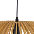 GloboStar® SCANDINAVIA 01699 Μοντέρνο Κρεμαστό Φωτιστικό Πλέγμα Μονόφωτο 1 x E27 IP20 Μπεζ Ξύλο - Μ44 x Π44 x Υ28cm