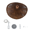 GloboStar® CUBA 01716 Boho Κρεμαστό Φωτιστικό Ανάρτηση Μονόφωτο 1 x E27 IP20 Καφέ Ξύλο - Μ33 x Π33 x Υ25cm