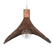 GloboStar® CUBA 01716 Boho Κρεμαστό Φωτιστικό Ανάρτηση Μονόφωτο 1 x E27 IP20 Καφέ Ξύλο - Μ33 x Π33 x Υ25cm