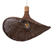 GloboStar® CUBA 01718 Boho Κρεμαστό Φωτιστικό Ανάρτηση Μονόφωτο 1 x E27 IP20 Καφέ Ξύλο - Μ43 x Π43 x Y30cm