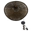 GloboStar® CUBA 01720 Boho Κρεμαστό Φωτιστικό Ανάρτηση Μονόφωτο 1 x E27 IP20 Καφέ Ξύλο - Μ53 x Π53 x Υ30cm