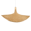 GloboStar® CUBA 01721 Boho Κρεμαστό Φωτιστικό Ανάρτηση Μονόφωτο 1 x E27 IP20 Μπεζ Ξύλο - Μ63 x Π63 x Υ32cm