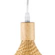GloboStar® CUBA 01721 Boho Κρεμαστό Φωτιστικό Ανάρτηση Μονόφωτο 1 x E27 IP20 Μπεζ Ξύλο - Μ63 x Π63 x Υ32cm