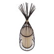 GloboStar® AZORES 01754 Boho Επιδαπέδιο Φωτιστικό Μονόφωτο 1 x E27 IP20 Καφέ & Μπεζ Ξύλο - Μ30 x Π30 x Υ90cm