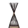 GloboStar® AZORES 01754 Boho Επιδαπέδιο Φωτιστικό Μονόφωτο 1 x E27 IP20 Καφέ & Μπεζ Ξύλο - Μ30 x Π30 x Υ90cm