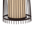 GloboStar® AZORES 01754 Boho Επιδαπέδιο Φωτιστικό Μονόφωτο 1 x E27 IP20 Καφέ & Μπεζ Ξύλο - Μ30 x Π30 x Υ90cm
