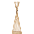 GloboStar® AZORES 01755 Boho Επιδαπέδιο Φωτιστικό Μονόφωτο 1 x E27 IP20 Μπεζ Ξύλο - Μ40 x Π40 x Υ150cm