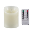 GloboStar® CANDLE 76492 Διακοσμητικό Realistic Κερί με LED Εφέ Κινούμενης Φλόγας - Μπαταρίας 2 x AA (Δεν Συμπεριλαμβάνονται) & Ασύρματο Χειριστήριο IR Θερμό Λευκό 2700K Dimmable Λευκό Φ19 x Υ24cm