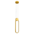 GloboStar® ILDI 61090 Κρεμαστό Φωτιστικό Οροφής Design LED CCT 12W 1440lm 300° AC 220-240V - Εναλλαγή Φωτισμού μέσω Διακόπτη On/Off All In One Ψυχρό 6000k+Φυσικό 4500k+Θερμό 2700k Μ10 x Π2.3 x Υ38cm - Χρυσό Βούρτσας