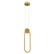 GloboStar® ILDI 61090 Κρεμαστό Φωτιστικό Οροφής Design LED CCT 12W 1440lm 300° AC 220-240V - Εναλλαγή Φωτισμού μέσω Διακόπτη On/Off All In One Ψυχρό 6000k+Φυσικό 4500k+Θερμό 2700k Μ10 x Π2.3 x Υ38cm - Χρυσό Βούρτσας