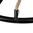 GloboStar® PENNSYLVANIA 00542 Vintage Κρεμαστό Φωτιστικό Ανάρτηση Πολύφωτο 8 x E14 IP20 Μαύρο Μέταλλο με Μπεζ Σχοινί - Μ64 x Π64 x Υ63cm