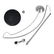 GloboStar® PRAGUE 00990 Μοντέρνο Επιδαπέδιο Φωτιστικό Μονόφωτο 1 x E27 IP20 Ασημί Αλουμίνιο με Μαύρο Μάρμαρο - Μ210 x Π45 x Υ220cm