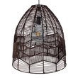 GloboStar® ALOHA 01752 Boho Κρεμαστό Φωτιστικό Καμπάνα Μονόφωτο 1 x E27 IP20 Καφέ Σχοινί - Μ43 x Π43 x Y46cm