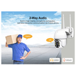 GloboStar® 86042 Ασύρματο Καταγραφικό με Οθόνη - 8 x Camera 2MP 1080P WiFi  360° Μοιρών - Αδιάβροχο IP66 - Νυχτερινή Όραση με LED IR - Διπλή Κατέυθυνση Ομιλίας - Ανιχνευτή Κίνησης - Νυχτερινή Λήψη - Λευκό