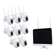 GloboStar® 86042 Ασύρματο Καταγραφικό με Οθόνη - 8 x Camera 2MP 1080P WiFi  360° Μοιρών - Αδιάβροχο IP66 - Νυχτερινή Όραση με LED IR - Διπλή Κατέυθυνση Ομιλίας - Ανιχνευτή Κίνησης - Νυχτερινή Λήψη - Λευκό