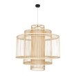 GloboStar® HIBISCUS 01780 Boho Κρεμαστό Φωτιστικό Πλέγμα Μονόφωτο 1 x E27 IP20 Μπεζ Ξύλο - Μ100 x Π100 x Y100cm