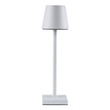 GloboStar® NEGA 60474 Μοντέρνο Επιτραπέζιο Φωτιστικό Πορτατίφ LED 2.2W 154lm 360° DC 5V Επαναφορτιζόμενο με Μπαταρία Li-ion 4000mAh - Διακόπτη Αφής - Θερμό Λευκό 2700K - Dimmable - D10 x H39cm - Λευκό - 2 Years Warranty