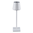 GloboStar® NEGA 60474 Μοντέρνο Επιτραπέζιο Φωτιστικό Πορτατίφ LED 2.2W 154lm 360° DC 5V Επαναφορτιζόμενο με Μπαταρία Li-ion 4000mAh - Διακόπτη Αφής - Θερμό Λευκό 2700K - Dimmable - D10 x H39cm - Λευκό - 2 Years Warranty