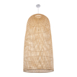 GloboStar® CALERO 00670 Boho Κρεμαστό Φωτιστικό Καμπάνα Μονόφωτο 1 x E27 IP20 Μπεζ Ξύλο - Μ60 x Π60 x Y120cm