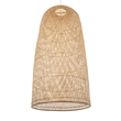 GloboStar® CALERO 00670 Boho Κρεμαστό Φωτιστικό Καμπάνα Μονόφωτο 1 x E27 IP20 Μπεζ Ξύλο - Μ60 x Π60 x Y120cm