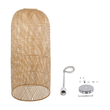 GloboStar® CALERO 00671 Boho Κρεμαστό Φωτιστικό Καμπάνα Μονόφωτο 1 x E27 IP20 Μπεζ Ξύλο - Μ50 x Π50 x Y110cm