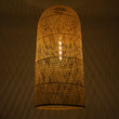 GloboStar® CALERO 00671 Boho Κρεμαστό Φωτιστικό Καμπάνα Μονόφωτο 1 x E27 IP20 Μπεζ Ξύλο - Μ50 x Π50 x Y110cm