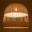 GloboStar® LUCIA 01726 Boho Κρεμαστό Φωτιστικό Πλέγμα Μονόφωτο 1 x E27 IP20 Μπεζ Ξύλο - Μ60 x Π60 x Y60cm