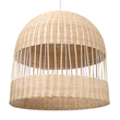 GloboStar® LUCIA 01726 Boho Κρεμαστό Φωτιστικό Πλέγμα Μονόφωτο 1 x E27 IP20 Μπεζ Ξύλο - Μ60 x Π60 x Y60cm