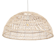 GloboStar® COMORES 01728 Boho Κρεμαστό Φωτιστικό Πλέγμα Μονόφωτο 1 x E27 IP20 Μπεζ Ξύλο - Μ60 x Π60 x Y29cm