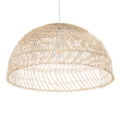 GloboStar® COMORES 01728 Boho Κρεμαστό Φωτιστικό Πλέγμα Μονόφωτο 1 x E27 IP20 Μπεζ Ξύλο - Μ60 x Π60 x Y29cm