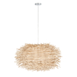 GloboStar® MINORCA 01731 Boho Κρεμαστό Φωτιστικό Ανάρτηση Μονόφωτο 1 x E27 IP20 Μπεζ Ξύλο - Μ60 x Π60 x Y35cm