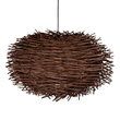 GloboStar® MINORCA 01734 Boho Κρεμαστό Φωτιστικό Ανάρτηση Μονόφωτο 1 x E27 IP20 Καφέ Ξύλο - Μ60 x Π60 x Y35cm