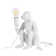 GloboStar® APES 01808 Μοντέρνο Φωτιστικό Πορτατίφ Λαμπατέρ Μονόφωτο 1 x E27 Λευκό Φιγούρα L30 x W27 x H30cm