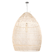 GloboStar® MALIBU 01812 Boho Κρεμαστό Φωτιστικό Καμπάνα Μονόφωτο 1 x E27 IP20 Μπεζ Ξύλο - Μ95 x Π95 x Υ125cm