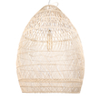 GloboStar® MALIBU 01812 Boho Κρεμαστό Φωτιστικό Καμπάνα Μονόφωτο 1 x E27 IP20 Μπεζ Ξύλο - Μ95 x Π95 x Υ125cm