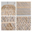 GloboStar® MALIBU 01812 Boho Κρεμαστό Φωτιστικό Καμπάνα Μονόφωτο 1 x E27 IP20 Μπεζ Ξύλο - Μ95 x Π95 x Υ125cm