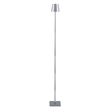 GloboStar® NEGA 60480 Μοντέρνο Επιδαπέδιο Φωτιστικό LED 2.2W 154lm 360° DC 5V Επαναφορτιζόμενο με Μπαταρία Li-ion 4000mAh - Διακόπτη Αφής - Θερμό Λευκό 2700K - Dimmable - D10 x H135cm - Ασημί - 2 Years Warranty