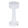 GloboStar® NANNA 76471 Μοντέρνο Επιτραπέζιο Φωτιστικό Πορτατίφ LED 1.5W 105lm 120° DC 5V Επαναφορτιζόμενο με Μπαταρία Li-ion 1800mAh - Διακόπτη Αφής με 3 Εναλλαγές Φωτισμού CCT Θερμό - Φυσικό - Ψυχρό 1500K - 4500K - 6000K Dimmable - D9 x 21cm - Λευκό