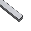 GloboStar® SURFACE-PROFILE 70869-3M Προφίλ Αλουμινίου - Βάση & Ψύκτρα Ταινίας LED με Λευκό Γαλακτερό Κάλυμμα - Επιφανειακή Χρήση - Πατητό Κάλυμμα - Μαύρο - 3 Μέτρα - Πακέτο 5 Τεμαχίων - Μ300 x Π2.3 x Υ2cm