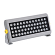 GloboStar® FLOOD-HENA 90446 Προβολέας Wall Washer για Φωτισμό Κτιρίων LED 48W 4080lm 30° AC 220-240V Αδιάβροχο IP67 Μ39 x Π6 x Υ17cm Αρχιτεκτονικό Πορτοκαλί 2200K - Ασημί - 3 Years Warranty