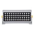 GloboStar® FLOOD-HENA 90446 Προβολέας Wall Washer για Φωτισμό Κτιρίων LED 48W 4080lm 30° AC 220-240V Αδιάβροχο IP67 Μ39 x Π6 x Υ17cm Αρχιτεκτονικό Πορτοκαλί 2200K - Ασημί - 3 Years Warranty
