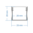 GloboStar® SURFACE-PROFILE 70867-3M Προφίλ Αλουμινίου - Βάση & Ψύκτρα Ταινίας LED με Λευκό Γαλακτερό Κάλυμμα - Επιφανειακή Χρήση - Πατητό Κάλυμμα - Ασημί - 3 Μέτρα - Πακέτο 5 Τεμαχίων - Μ300 x Π2.3 x Υ2cm