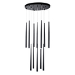 GloboStar® TEARS 61313 Κρεμαστό Φωτιστικό Οροφής Design LED CCT 36W 3960lm 180° AC 220-240V - Εναλλαγή Φωτισμού μέσω Τηλεχειριστηρίου All In One Ψυχρό 6000k+Φυσικό 4500k+Θερμό 2700k Dimmable Φ60 x Υ51.5cm - Μαύρο - 3 Years Warranty