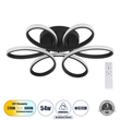 GloboStar® MARGARET 61400 Φωτιστικό Οροφής Design LED CCT 54W 6210lm 360° AC 220-240V - Εναλλαγή Φωτισμού μέσω Τηλεχειριστηρίου All In One Ψυχρό 6000k+Φυσικό 4500k+Θερμό 2700k Dimmable Φ57 x Υ12cm - Μαύρο - 3 Years Warranty